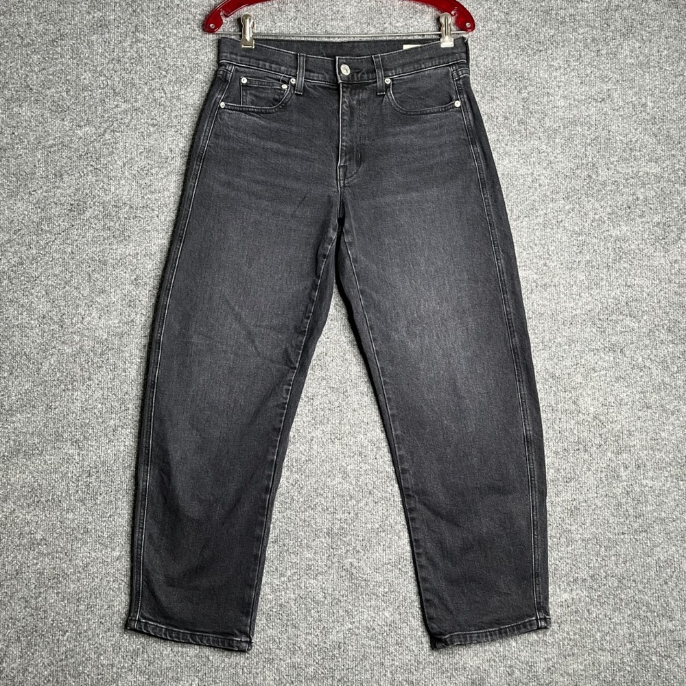 AYR The Knockout High Rise Straight Leg Jeans Faded Black Size 27 Made in LA